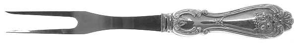 RAM4 (Sterling) Small Steak Carving Fork with Stainless Prongs