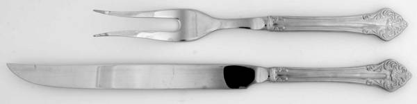 Elegante (Stainless) Large 2-Piece Roast Carving Set w/Stainless Blade