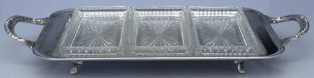 Silverplate Hollowware 1 Glass Liner for a 3 Part Rectangular Relish