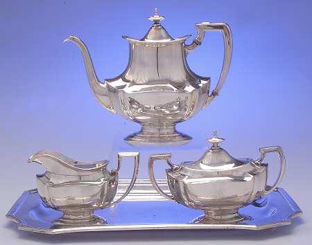 3950 (Silverplate, Hollowware) 4 Piece Tea Set (PTP, PCR, PSU, WT16C)