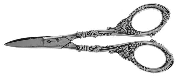 Sterling Flatware Grape Shears with Hollow Handle