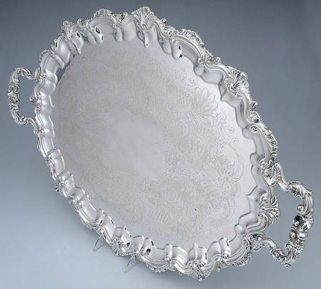 06116 (Silverplate, Hollowware) Large Silverplate Waiter Tray