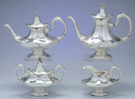 3710 (Silverplate, Hollowware) (4 Piece) Silverplate Tea Set