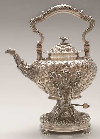 Baltimore Rose (Sterling, Hollowware) Kettle, Stand & Burner