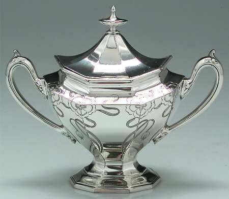 Sierra-Engraved (Silverplate, Hollowware) Sugar Bowl & Lid