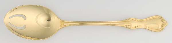 Camelot-Gold (Gold Electroplate) Pierced Tablespoon (Serving Spoon)