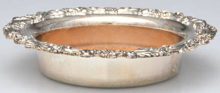 Burgundy (Silverplate, Hollowware, Newer) Wine Coaster with Cork Insert