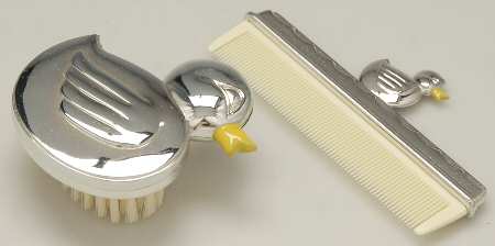 Something Duckie (Silverplate, Hollowware) 2-Piece Baby Brush and Comb Set