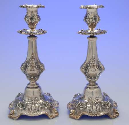 500A (Sterling, Hollowware) Pair of 11" Candlesticks