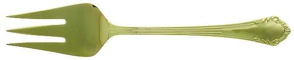 Golden Vauxhall (Gold Electroplate) Medium Solid Cold Meat Serving Fork