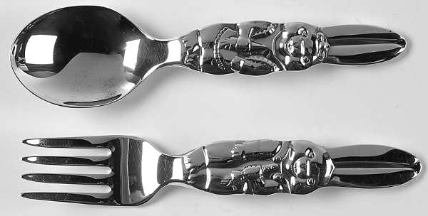 Rabbit (Silverplate) 2 Pc Baby Set (BF, BS)