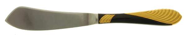 Coqui (Stnls, Black&Gold Acct) Hollow Handle Master Butter Knife