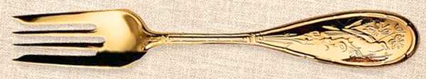Japanese Bird and Bamboo (Gold Electroplate) Fork