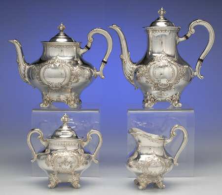 Regent-Chased (5600C2, Silverplate, Hollowware) (4 Piece) Silverplate Tea Set
