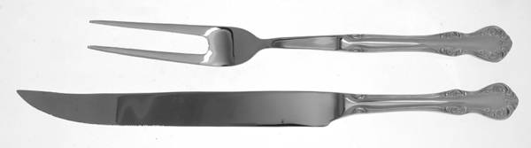 Bradberry (Stainless) Small Stainless Blade 2-Piece Steak Carving Set