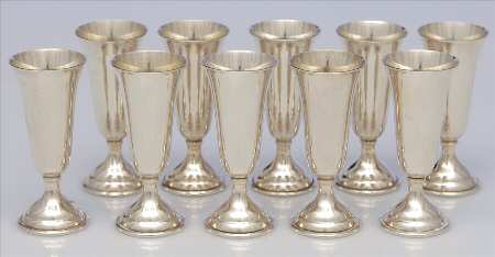 14 (Sterling, Hollowware) (Set of 10) Cordial Cup