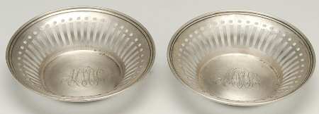 802 (Sterling, Hollowware) Pair of 4" Pierced Bon Bon Bowls