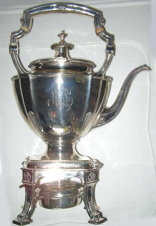 St. George (Sterling, Hollowware) Kettle, Stand & Burner