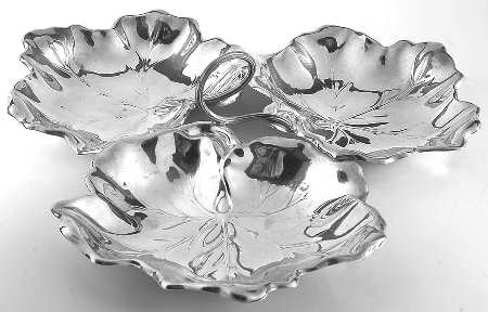 X102B (Sterling, Hollowware) 3-Part Sterling Bon Bon Bowl