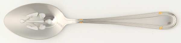 RBL27 (Stainless, Gold Accent) Pierced Tablespoon (Serving Spoon)