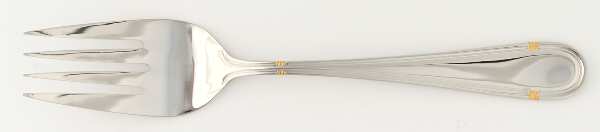 RBL27 (Stainless, Gold Accent) Large Solid Cold Meat Serving Fork