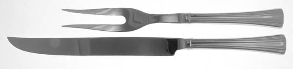 Brookshire (Stainless) Large 2-Piece Roast Carving Set, Solid Piece