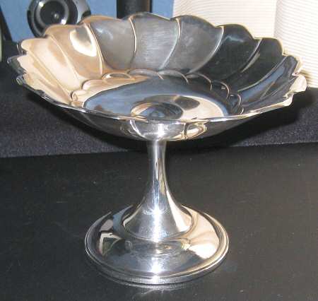 X127 (Sterling, Hollowware) Weighted Round Compote (Height X Width)