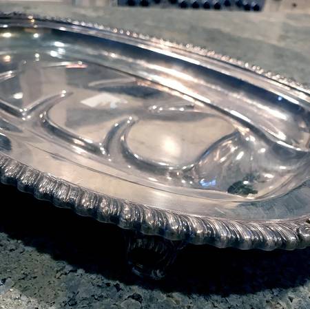 Staffordshire (Silverplate, Hollowware) 19" Meat Platter with Well