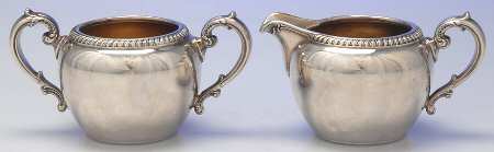 D4095 (Silverplate, Hollowware) Plated Mini Creamer and Open Sugar