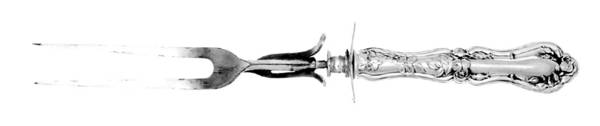 RKF1 (Sterling) Lg Carving/Roast Fork-Stn Prong w/Sterling Guard