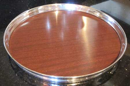 X152 (Sterling, Hollowware) Round Tray with Lucite Center