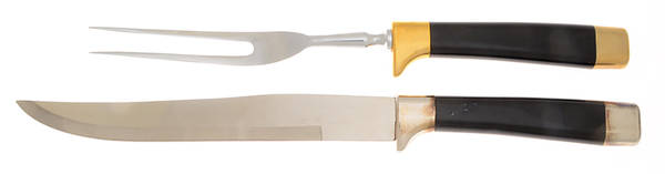 Monte Carlo (Stainless) Large 2-Piece Roast Carving Set w/Stainless Blade