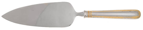 Ascot-Gold Accent (Stainless) Pie Server with Serrated Stainless Blade HC