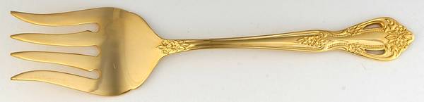 Chambley Gold (Gold Electroplate) Solid Serving Fork by Retroneu