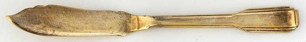 Art Deco (Gold Electroplate) Flat Handle Master Butter Knife