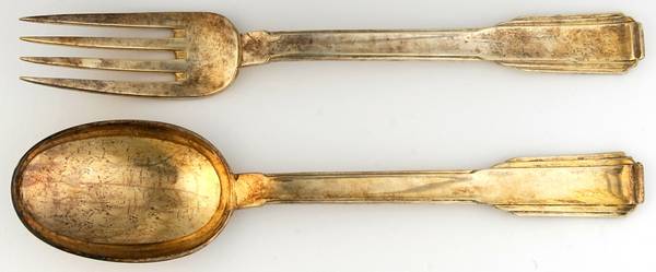 Art Deco (Gold Electroplate) Solid Serving Set