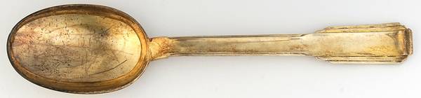 Art Deco (Gold Electroplate) Solid Serving Spoon