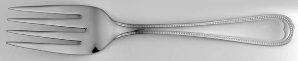 Elegant Bead-Hamilton-English Gentry (Stainless) Large Solid Cold Meat Serving Fork