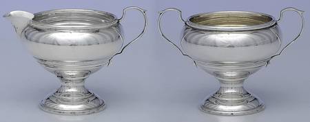 2539 (Sterling, Hollowware) Creamer & Open Sugar Set