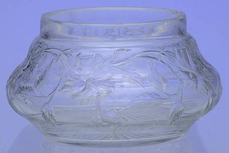 Intaglio (Sterling, 1905, Hollowware) Crystal Powder Jar-No Sterling Lid