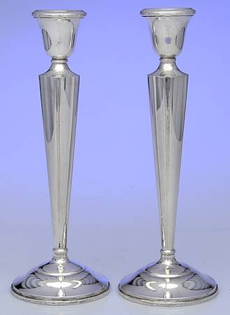 2503 (Sterling, Hollowware) Pair of 10" Weighted Candlesticks