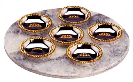 Roseland (Nickelplate, Hollowware) 6 Section Seder Plate