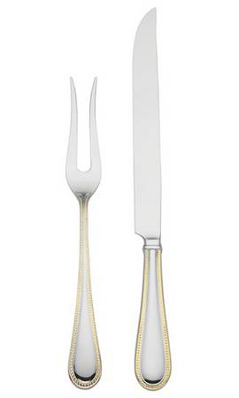 Lyndon Gold (Stainless) Small Stainless Blade 2-Piece Steak Carving Set
