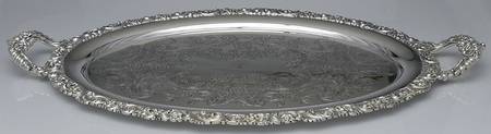 04091 (Silverplate, Hollowware) Large Silverplate Waiter Tray