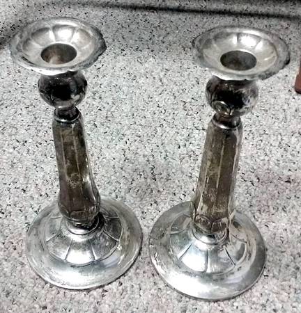 X985 (Sterling, Hollowware) Pair of 9" Weighted Candlesticks