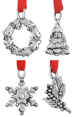 Snow Berry (Hollowware, Silverplate) Napkin Charm - Set of 4 Motifs Boxed