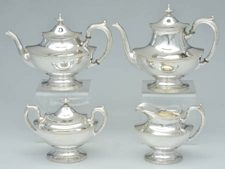 3883 (Silverplate, Hollowware) (4 Piece) Silverplate Tea Set