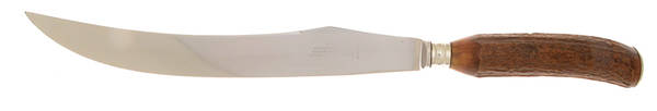Silverplate Stag Handles Large Stainless Blade Roast Carving Knife