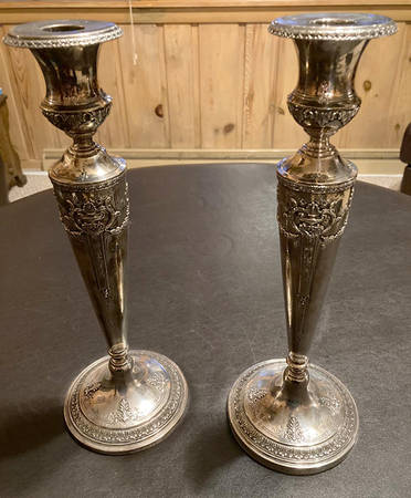 880 (Sterling, Hollowware) Pair of 12" Weighted Candlesticks