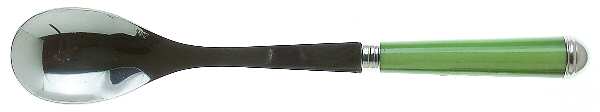 Coutellerie-Green Stripes (Stainless) Salad Servng Spoon with Stainless Bowl